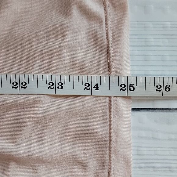 Euforia Bamboo Rayon Peach V-Neck Short Sleeve Top Womens Size L - Picture 10 of 10